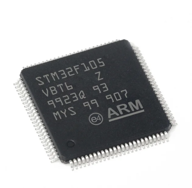 

STM32F105VBT6 Package LQFP-100 ARM Cortex-M3 72MHz Flash Memory: 128K@x8bit RAM: 64KB MCU (MCU/MPU/SOC)