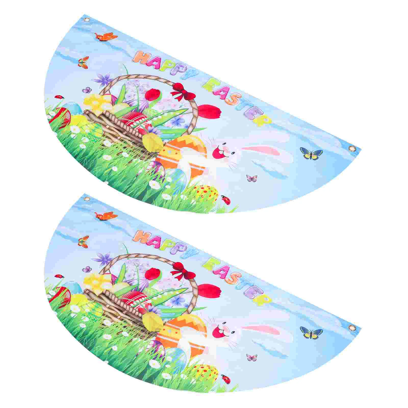 

2pcs Banners Decoration Sign Garden Bunting Decor Garden Flag Decor