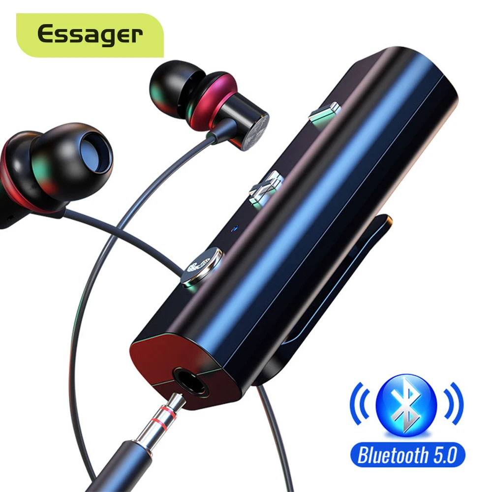  Беспроводной адаптер Essager Bluetooth 5,0, приемник для наушников с разъемом 3,5 мм, Bluetooth Aux аудио музыкальный передатчик для наушников 