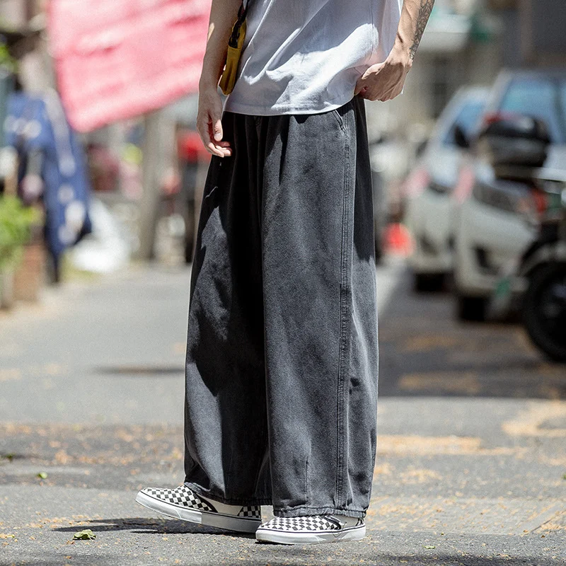 DEEPTOWN Baggy Jeans Japanese Oversize Demin Pants Men Streetwear Distressed Casual Loose Classic Trousers Male Hip Hop Vintage