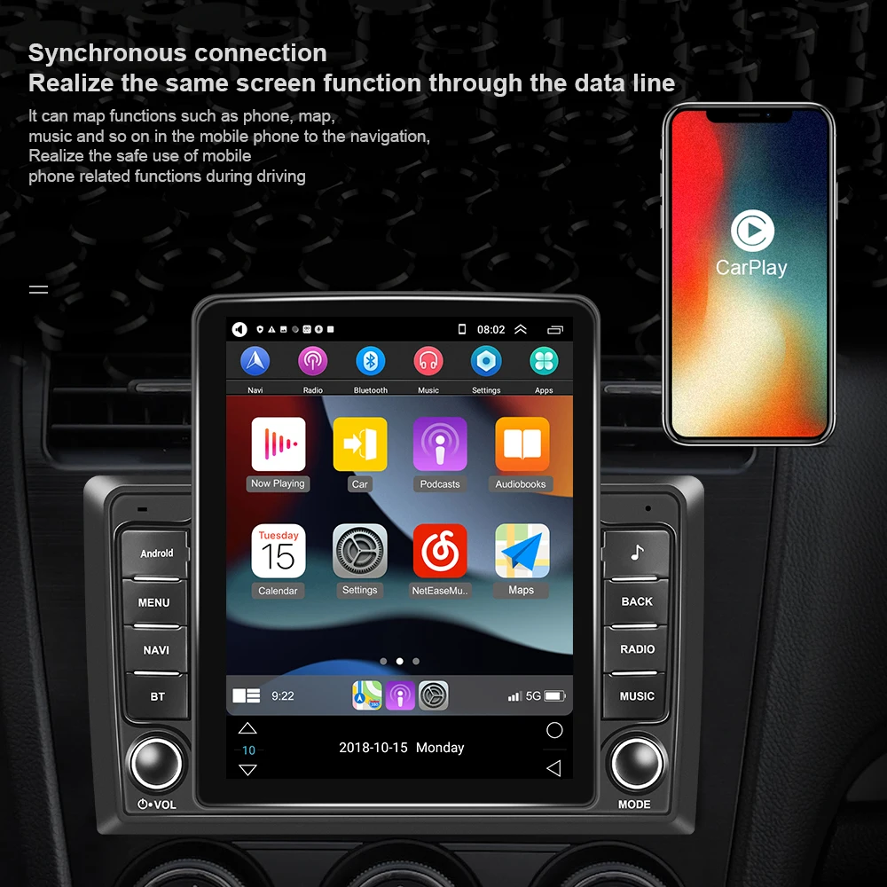 Автомобильный мультимедийный плеер Podofo универсальный автомобильный на Android с