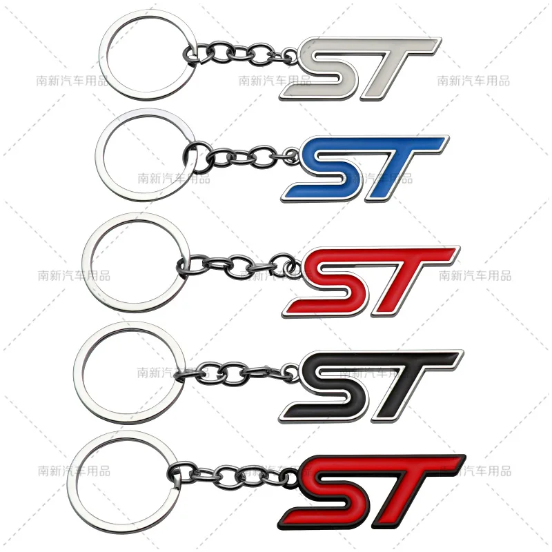 Car Metal ST Keyring Key Rings Chain Keychain Holder For Ford ST Line TAURUS Shelby Edge Ecosport Kuga Mustang FIESTA FOCUS 2 3