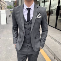 jacketvestpants classic striped suit jacket mens suit suit mens slim tuxedo jacket pants formal dinner wedding groom