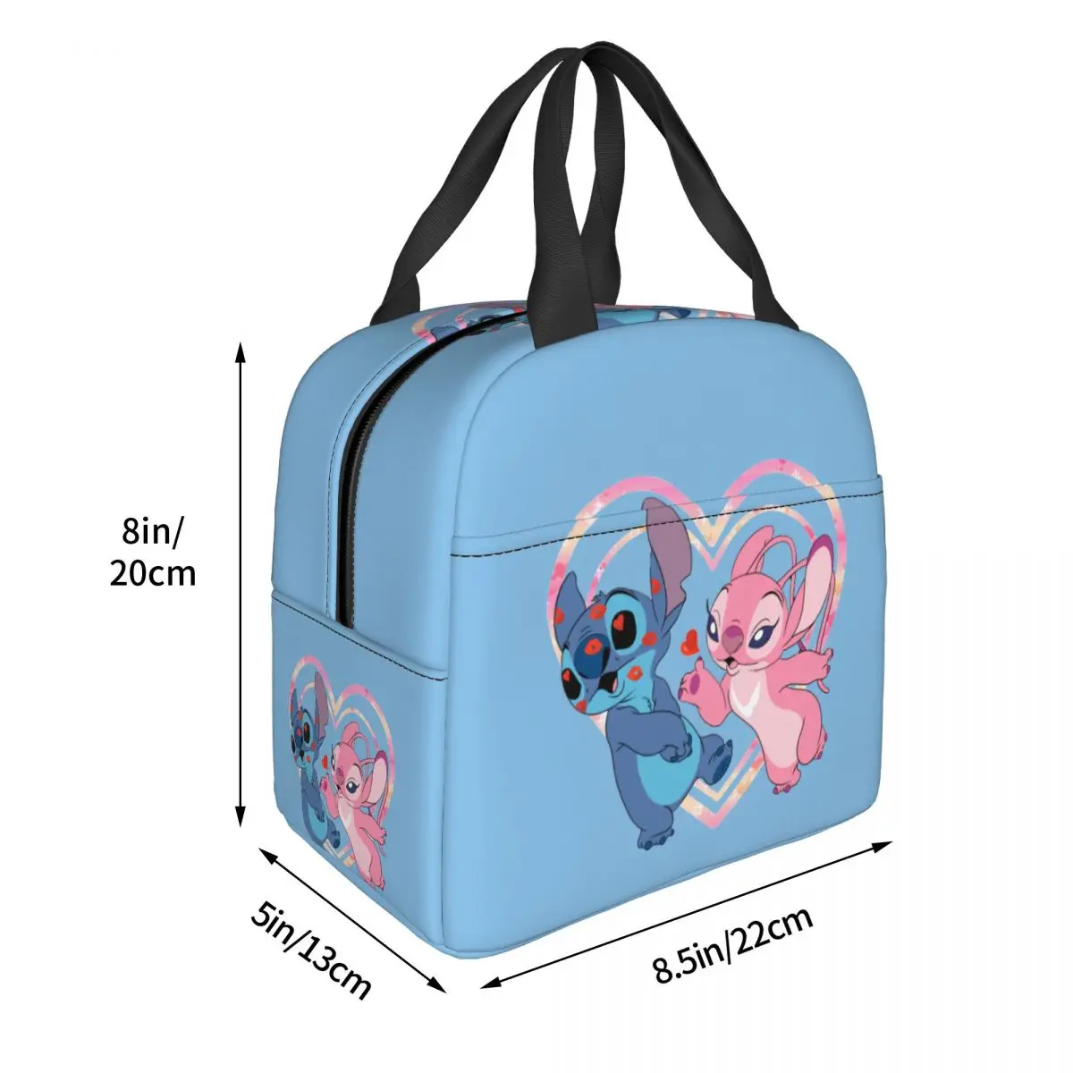 Милая изолированная сумка для ланча с изображением Стича и ангела Термосумка