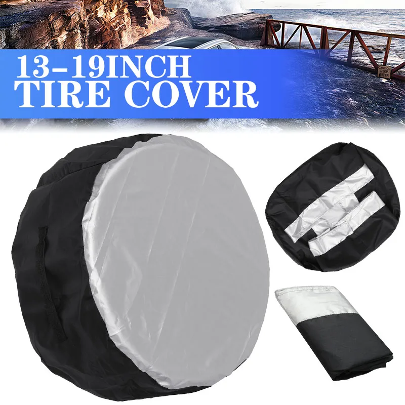 

1PC13-19inch Covers Tire Cover Case Car Spare Tire Cover Storage Bags Carry Tote Polyester Tire For Cars Wheel Protection Covers