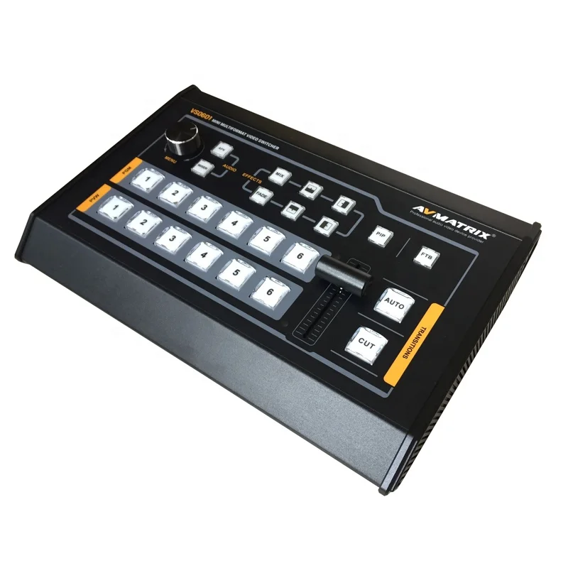 

Avmatrix Mini 6 Channel SDI HDMI Video Switcher Mixer with PGM and Multiview output