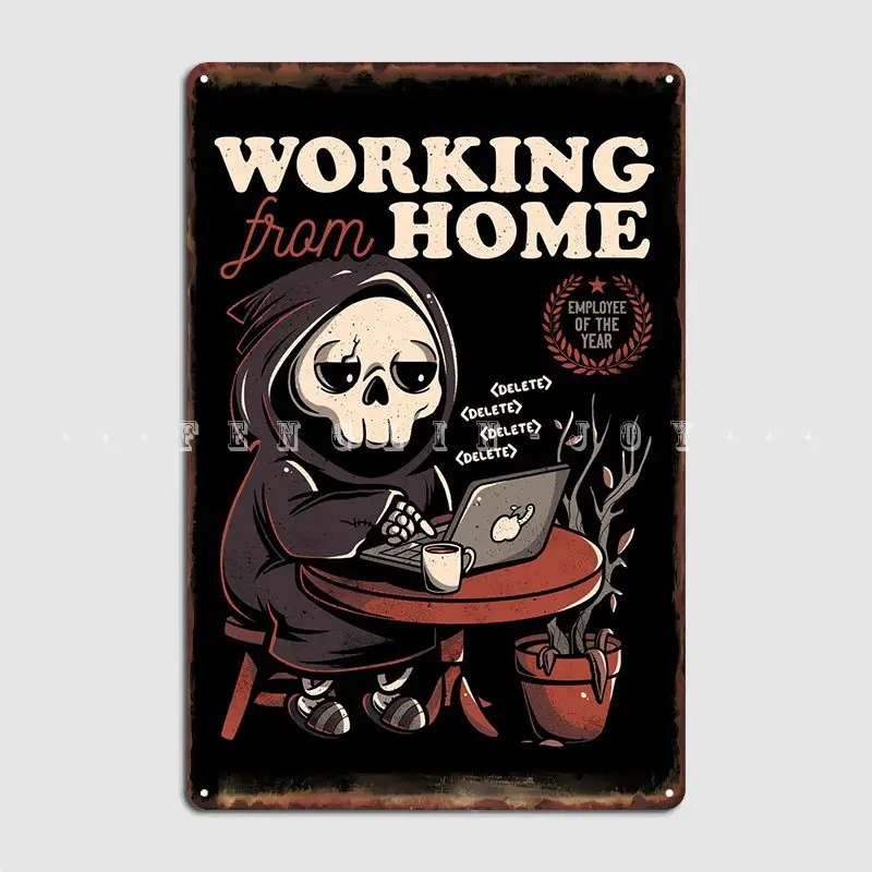 

Working From Home Metal Sign Club Home Kitchen Designing Painting Decor Tin Sign Posters