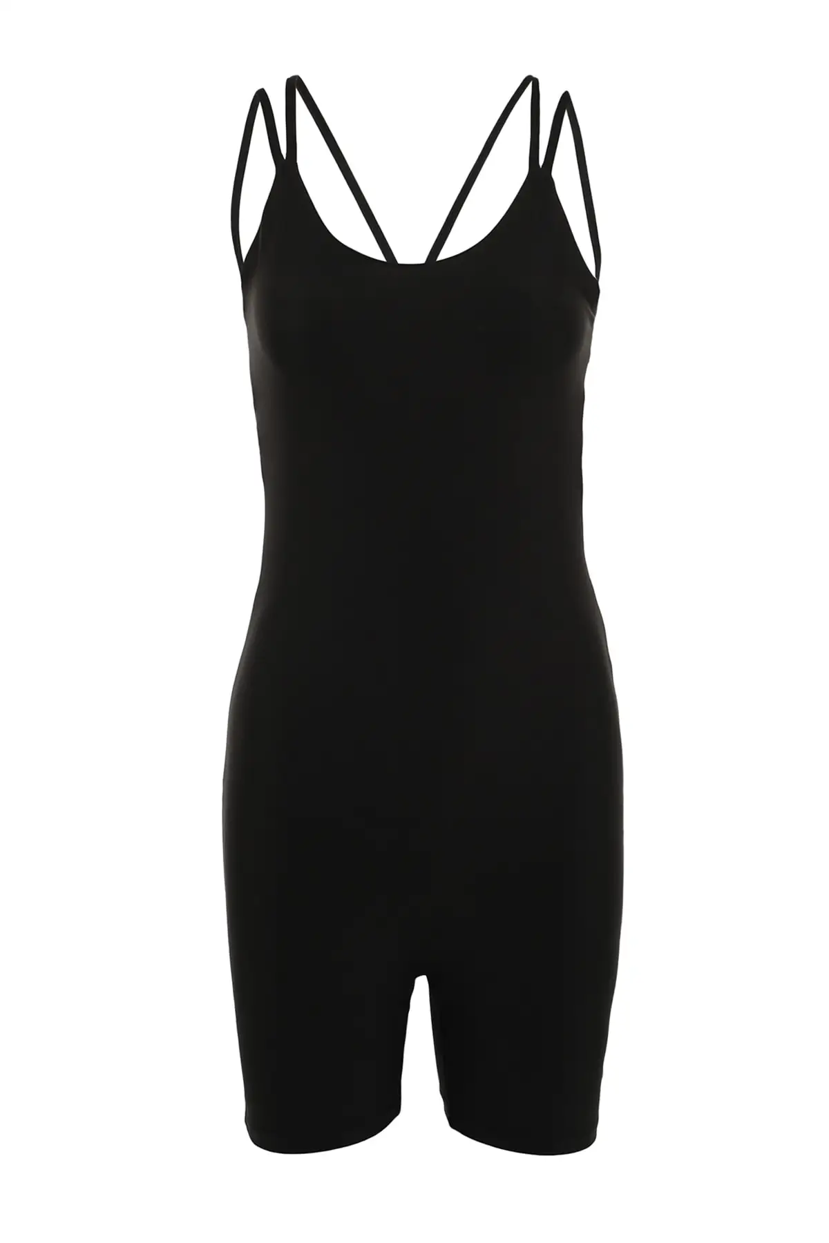 

Women's Overalls Black Cross Strap Sports Jumpsuit Hot Style Quality Fabric Sleeveless Baggy Trousers Casual Jumpsuit