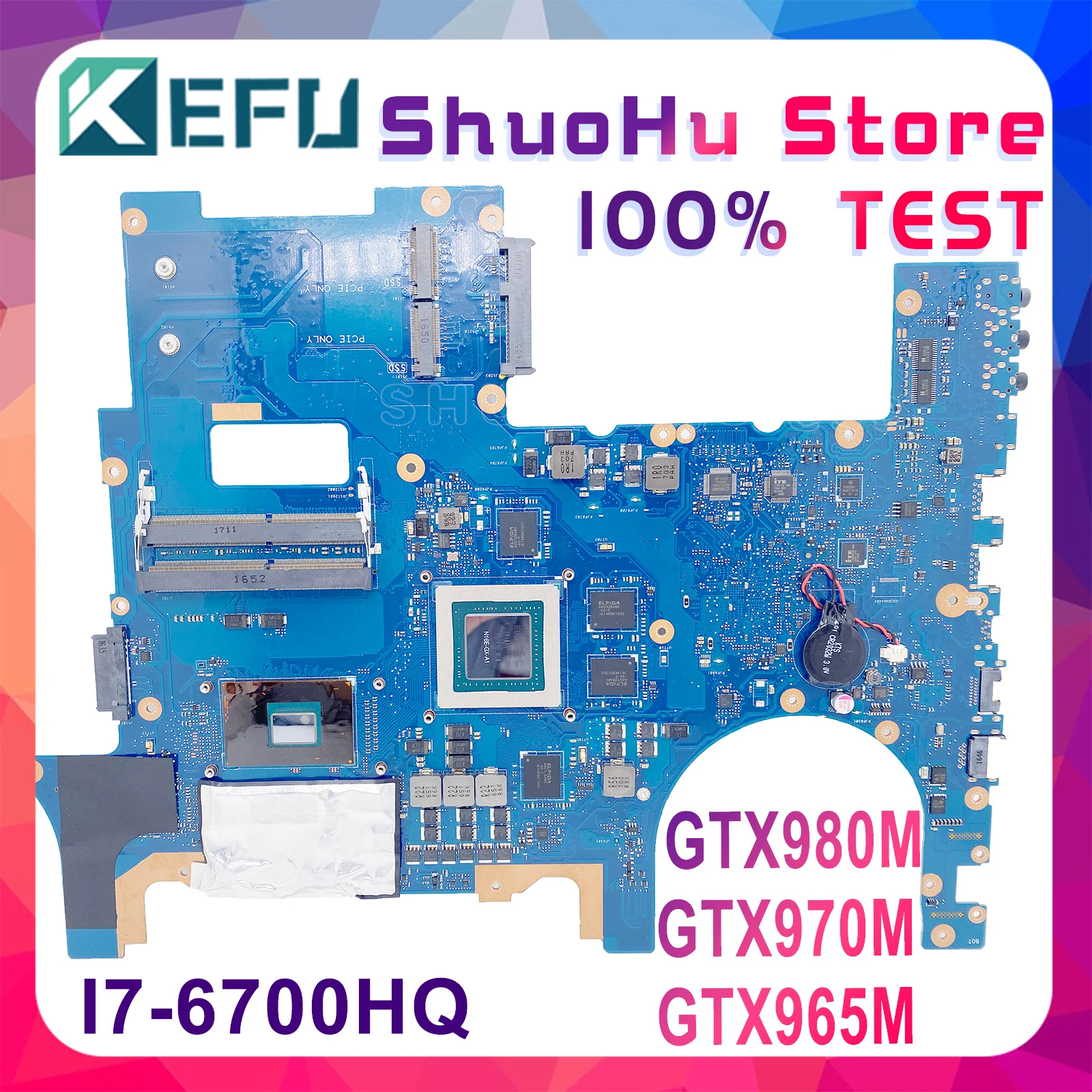 

!!! G752VY Laptop Motherboard For ASUS ROG G752VT G752VL G752VS Mainboard I7-6700HQ GTX980M GTX970M GTX965M 100% Test Work