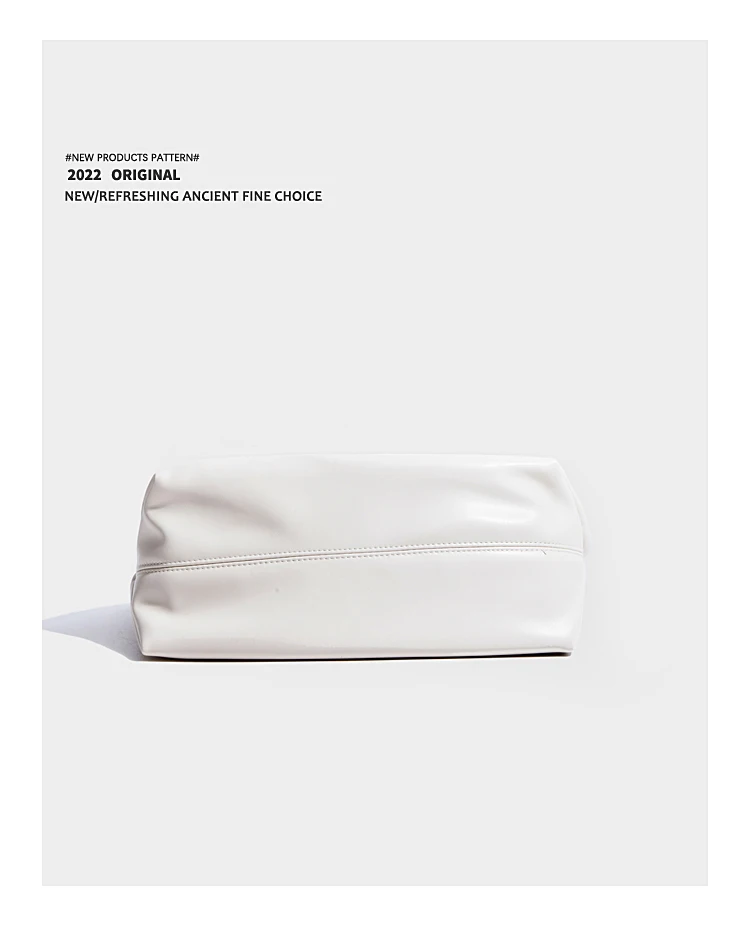 Elmsk Casual Large Capacity Tote Bag Women French Vintage Commute Leather Bag