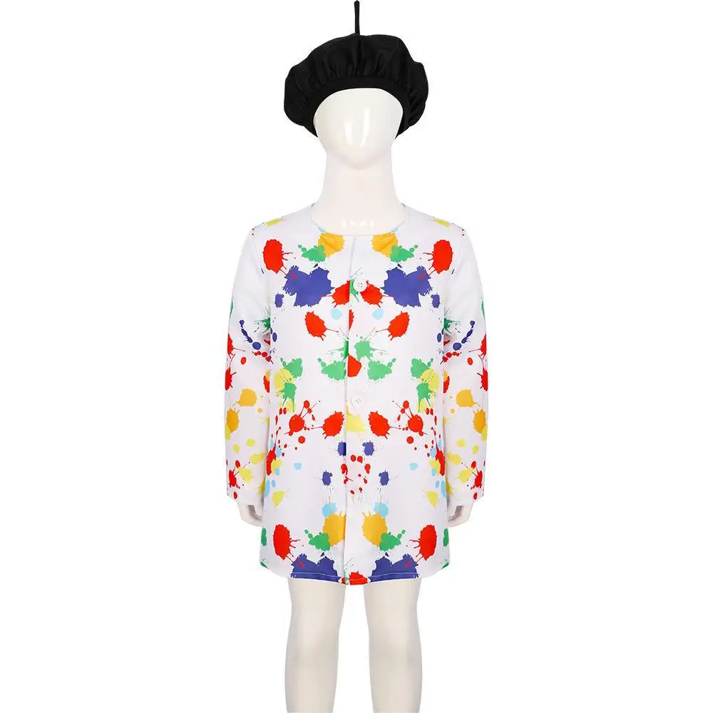 

Children Painter Cosplay Costumes Stage Performance Clothes Hat Halloween Carnival Role Play Outfits