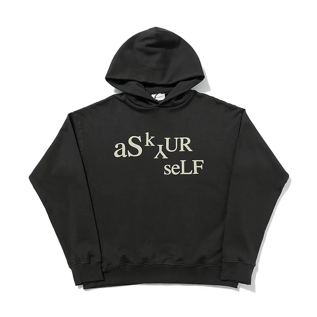 

Askyurself Autumn Winter Men's And Women's Red Lettered Print High Quality Casual Sports Hoodie Carbon Grey S-XL