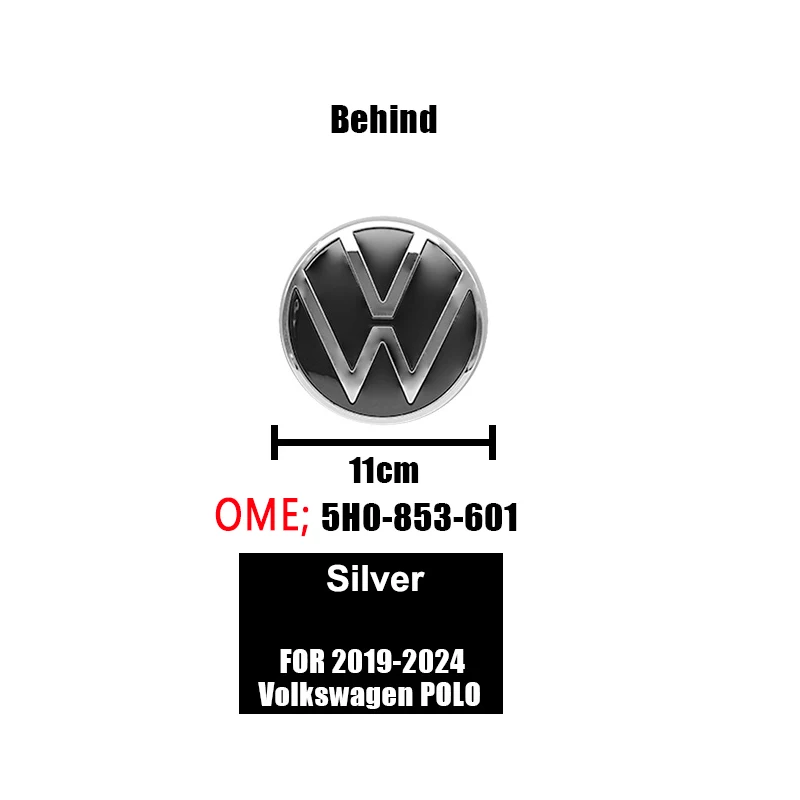 

1 шт. для Volkswagen VW Polo 2019 2020 2021 2022 2023 2024 ABS автомобильный передний логотип, решетка, значок багажника, сменные аксессуары для автомобиля