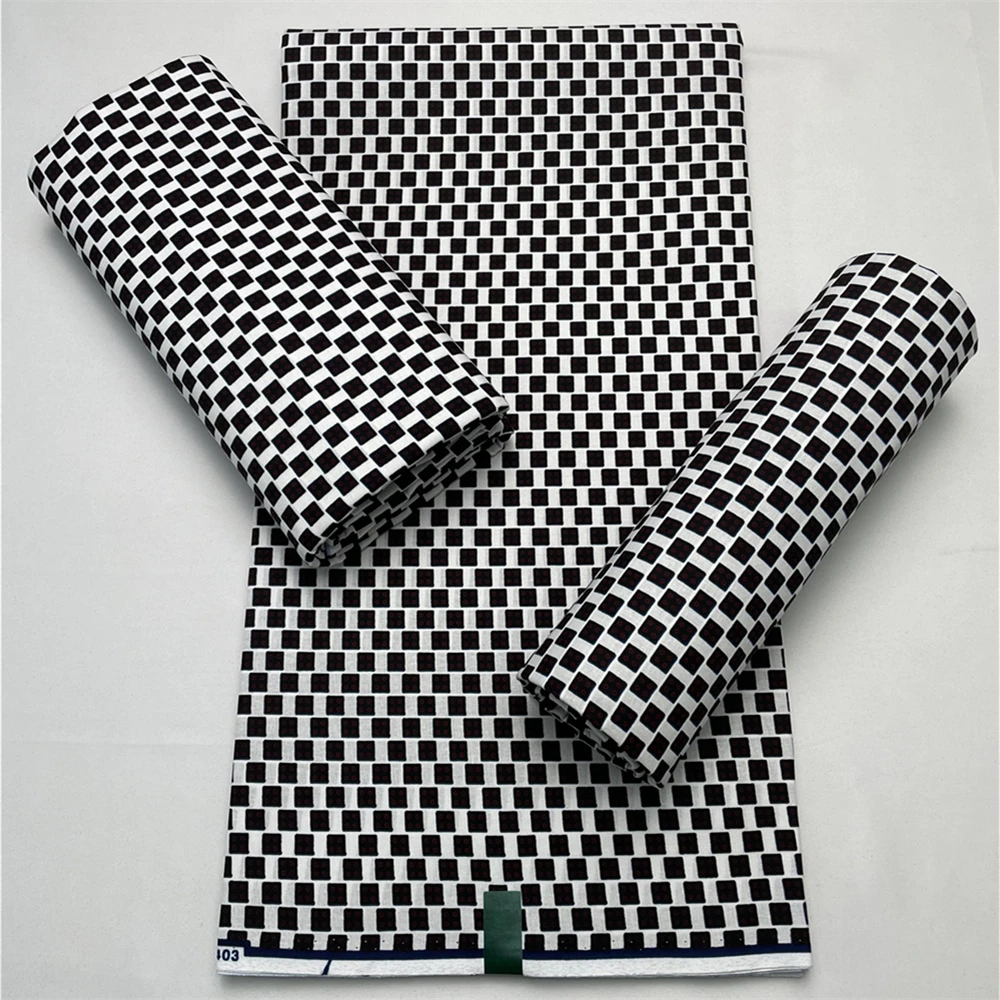 African Wax Fabric 6yards Veritable Wax Nigerian Ankara Block Prints Batik Fabric Dutch Pagne 100% Cotton For Sewing VL-105