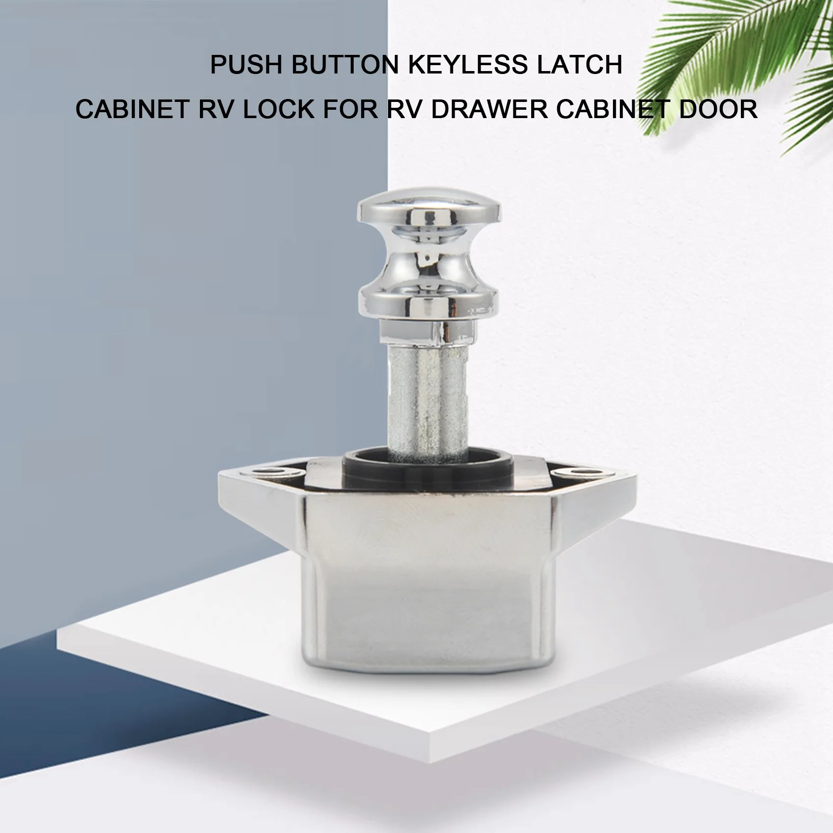 

10 Pcs Push Button Keyless Lock Latch Cupboard Caravan Lock for RV Drawer Cabinet Doors Thickness 15-27mm