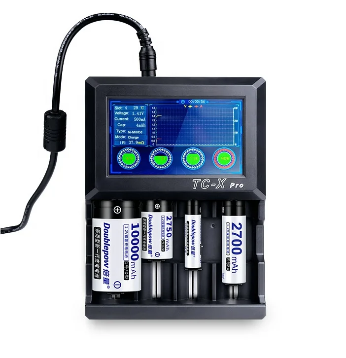 

TC Pro Lcd Display Battery Charger For 18650 AA Aaa C D 10440 14500 16340 Ni-mh Ni-cd Lithium Recharge