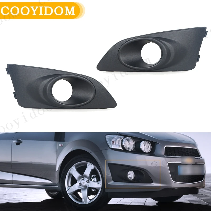 

Fog light cover For Chevrolet Aveo Sonic 20112012 2013 2014 2015 2017 BLack fromt bumper foglamp grille shade trim