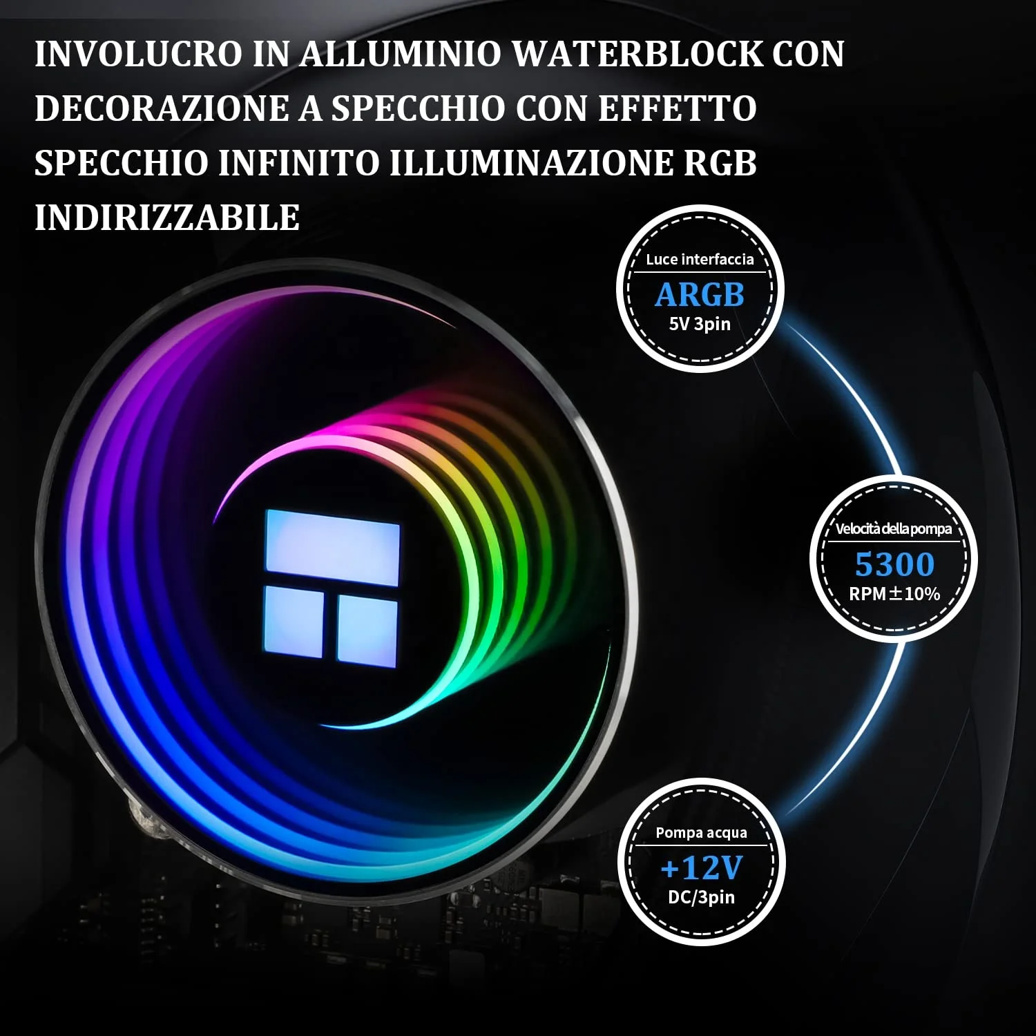 Thermalright Frozen Notte 360 Черный ARGB-охлаждающий процессор с водяным охлаждением