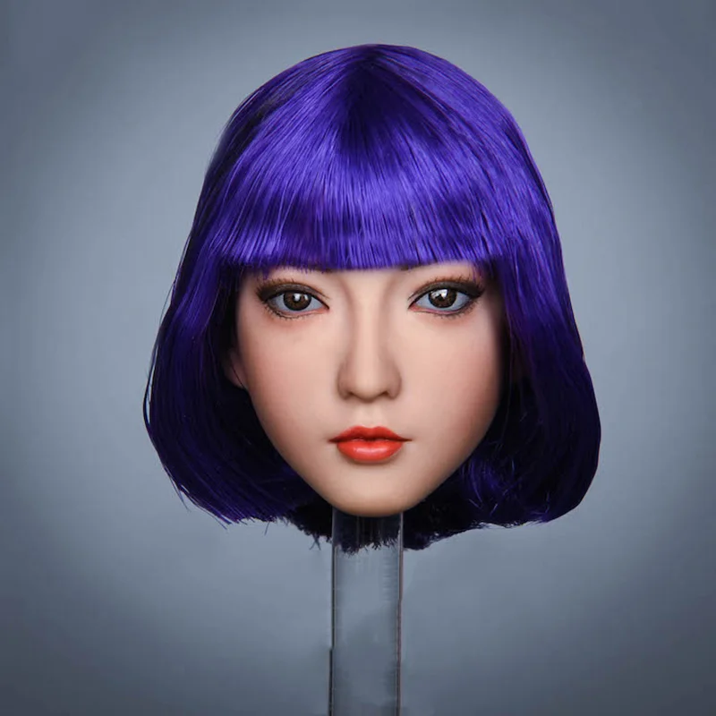 

YMT040 1/6 Women Soldier Xia Blue Color Head Carved With Hair Transplantable Model for 12'' Action Figures New Suntan Skin Body