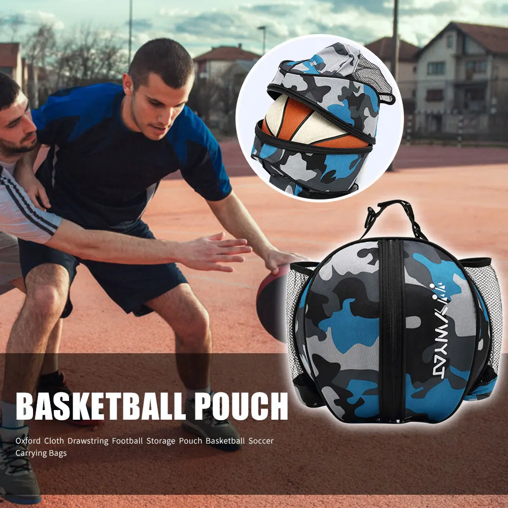 

Round Shaped Mesh Basketball Bags Waterproof Oxford Cloth Football Storage Pouch for Indoor Exercise Sport Decoration