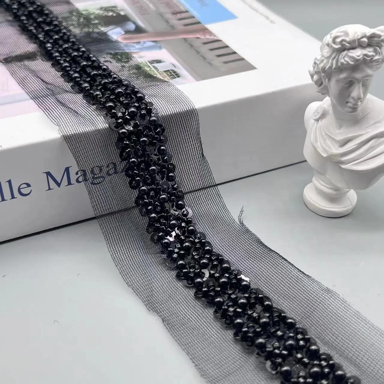 Черно-белые бусины для ногтей кружево сверхмощный жемчуг искусственный материал