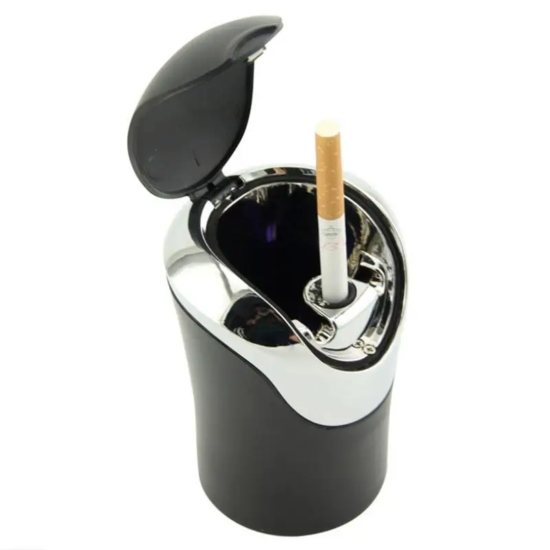 

Smokeless Ashtray Automotive Ashtrays With LED Light Durable Stainless Steel Automobile Ash Tray Container For Outdoor Travel