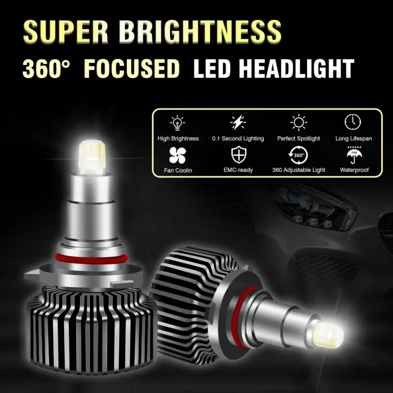 

9012 Car Headlights Headlight Multifunctional Waterproof Led Headlights Mini Car Accessories Lime Light Led Bulb Headlights