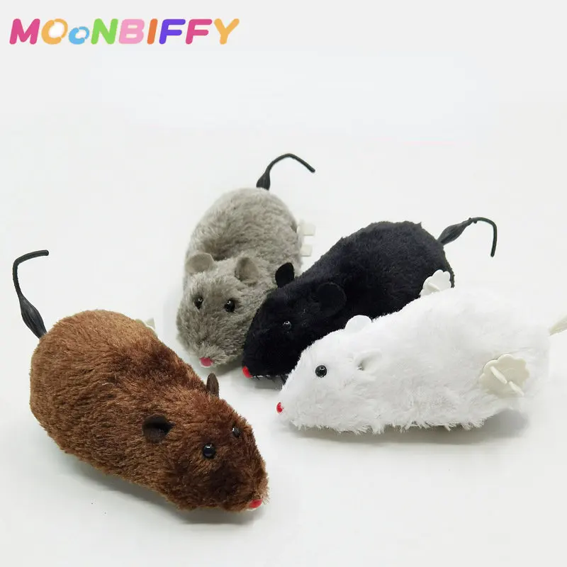 

1pc Hot Creative Funny Clockwork Spring Power Plush Mouse Toy Cat Dog Playing Toy Mechanical Motion Rat Pet Accessories