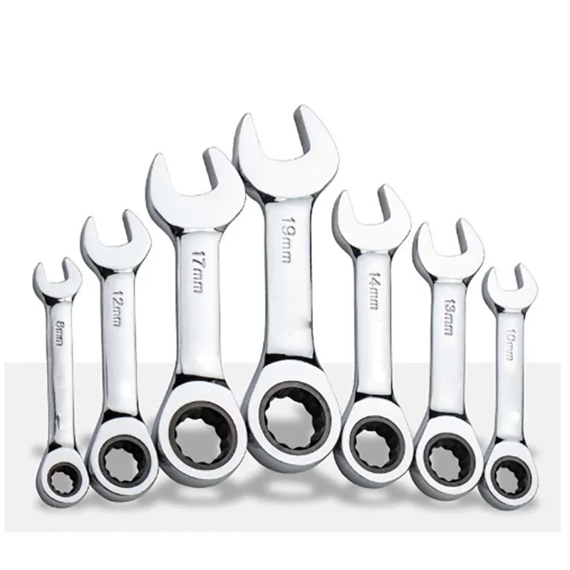 

Wrench Stubby Combination 72 Tooth Ratchet Socket Spanner Nut 1PC 14-17MM Reversible Combination Stubby Single