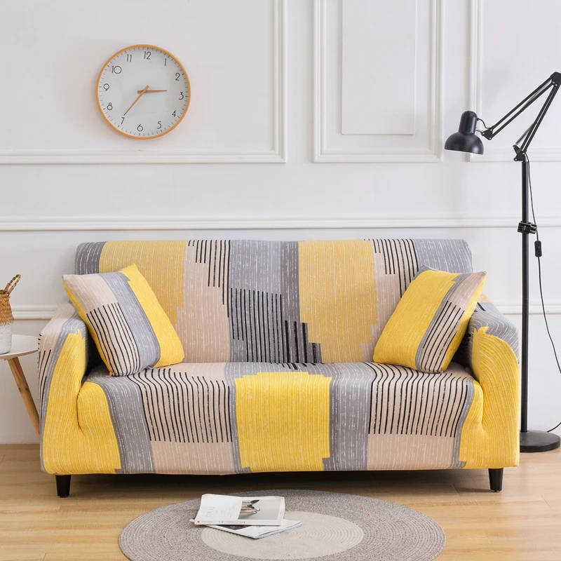 

Living Room Elastic Sofa Cover Geometric Sofa Cover L-Shaped All-Inclusive Corner Dustproof Sofa Cover Protect Decorative Home