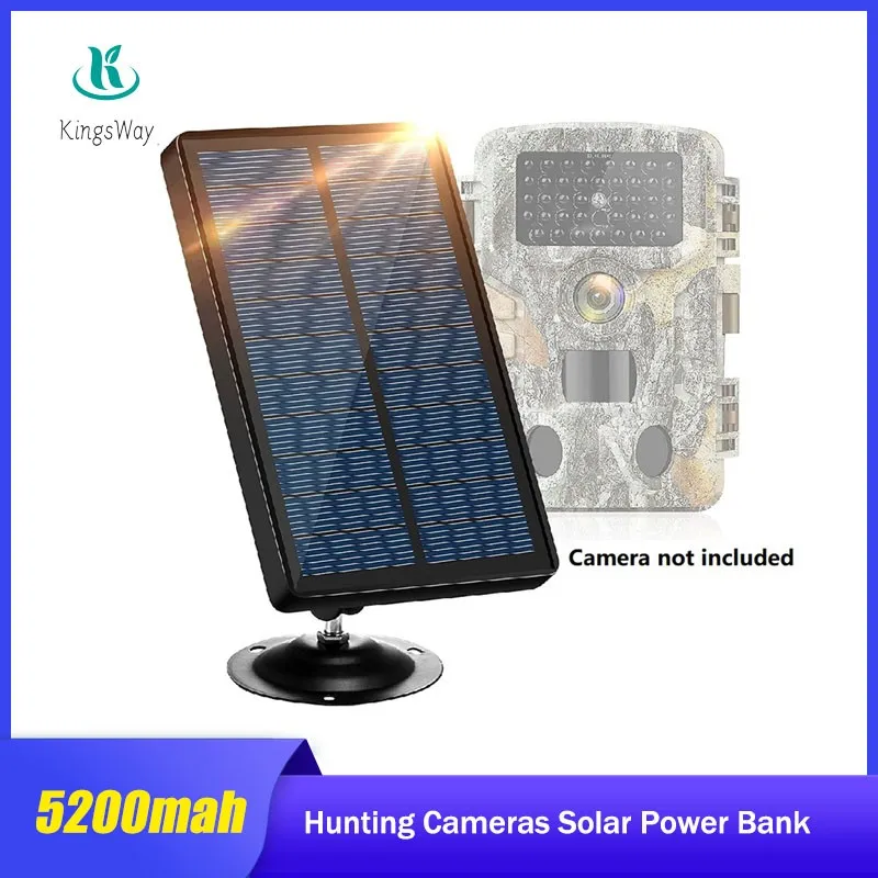 5200mah Solar Power Bank Outdoor Waterproof Solar Panel Built-in Rechargeable Battery For Hunting 12v 6v Cellular Game Camera