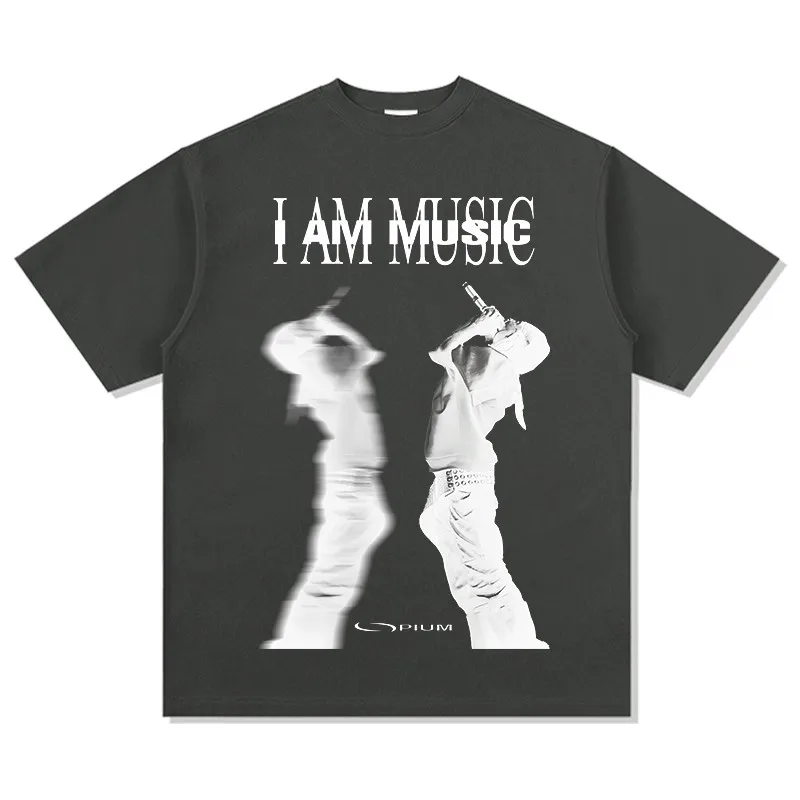 Фото 2026 Playboi Carti Футболка с короткими рукавами I AM MUSIC YVL High Street Hip Hop из хлопка TX1577 №2