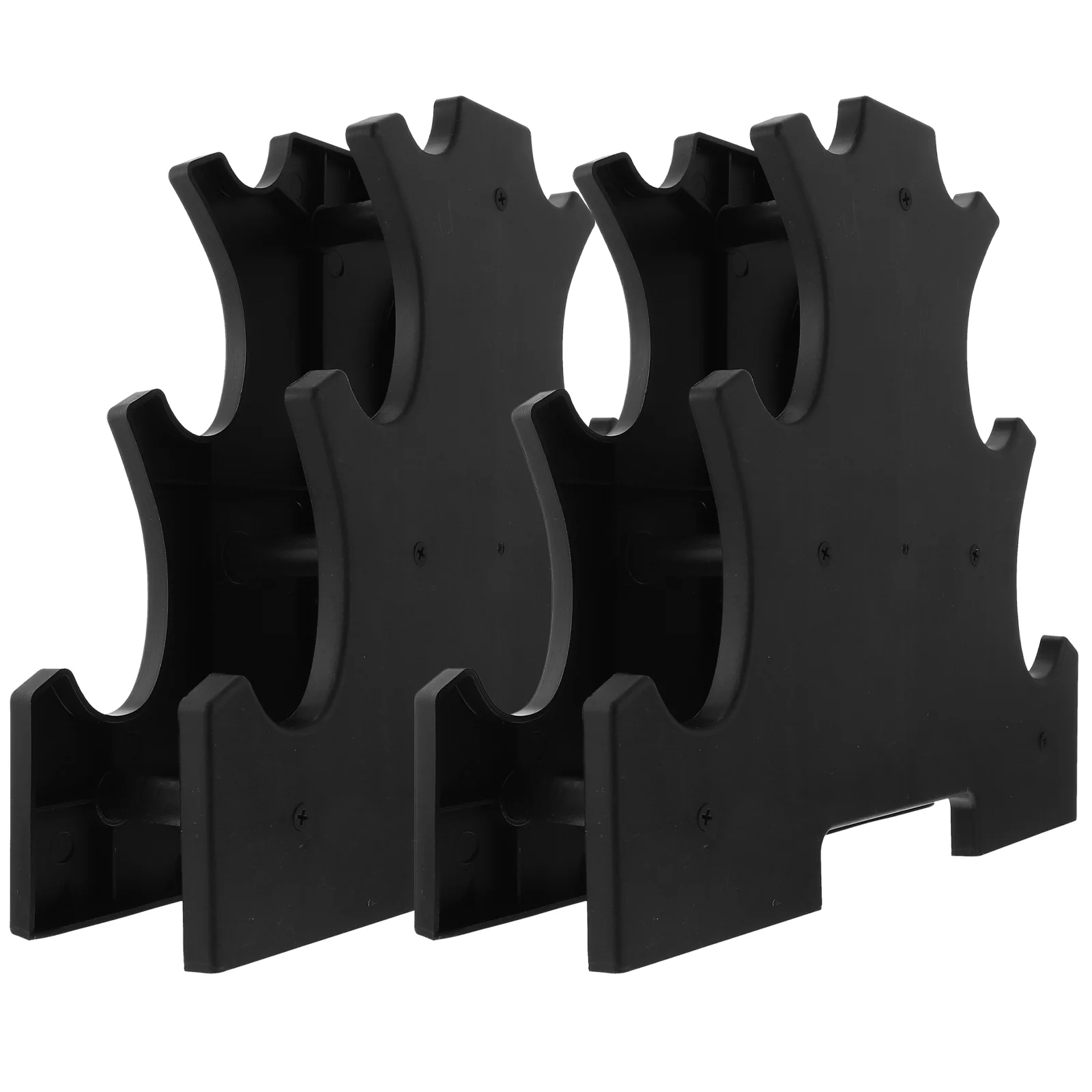 

2pcs Plastic Weight Racks Household Dumbbell Holders Small Dumbbell Stands (Black)