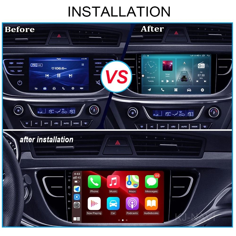 1080P IPS экран беспроводной Carplay Android авто для Geely Atlas NL-3 2016 - 2020 Автомобильный плеер