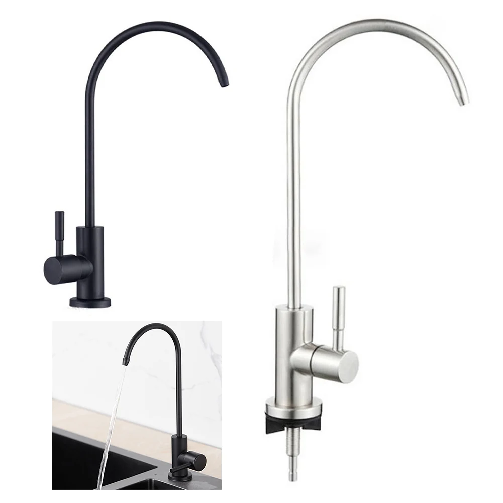 

1pc G1/2 Stainless Steel Gooseneck Water Purifier Faucet Reverse Osmosis Drinking Water Filter Kitchen Accessories
