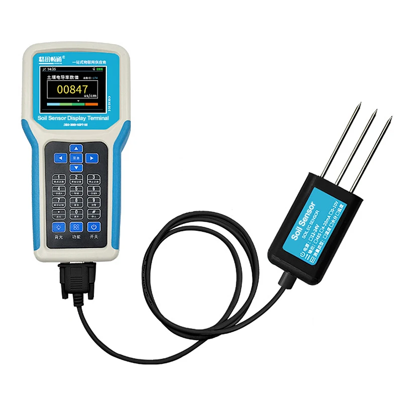 

Soil NPK EC PH Analyzer Temperature Moisture nutrient Sensor with Portable Handheld Display Terminal