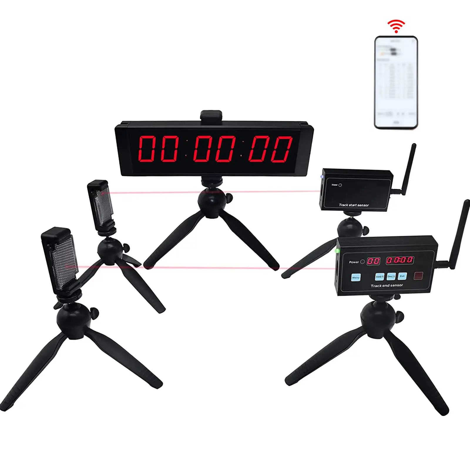 

Automatic Data Saving Great Coach Equipment Battery Powered Wireless Laser Timer for Sprints Support Customized Services