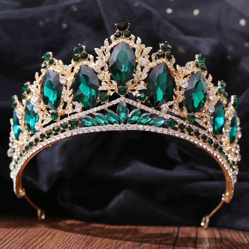 

DIEZI Baroque Gorgeous Luxury Wedding Crown For Women New 5 Colors Crystal Bridal Tiaras Crown Headbands Hair Dress Accessories