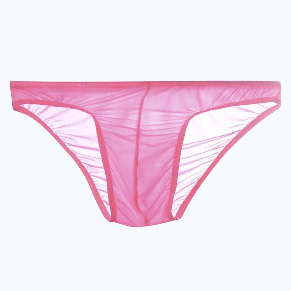 

Men's Ice Silk Briefs Gay U Convex For Man Underwear Low Waist See Through Panties Summer Breathable Cool Seamless Knickers