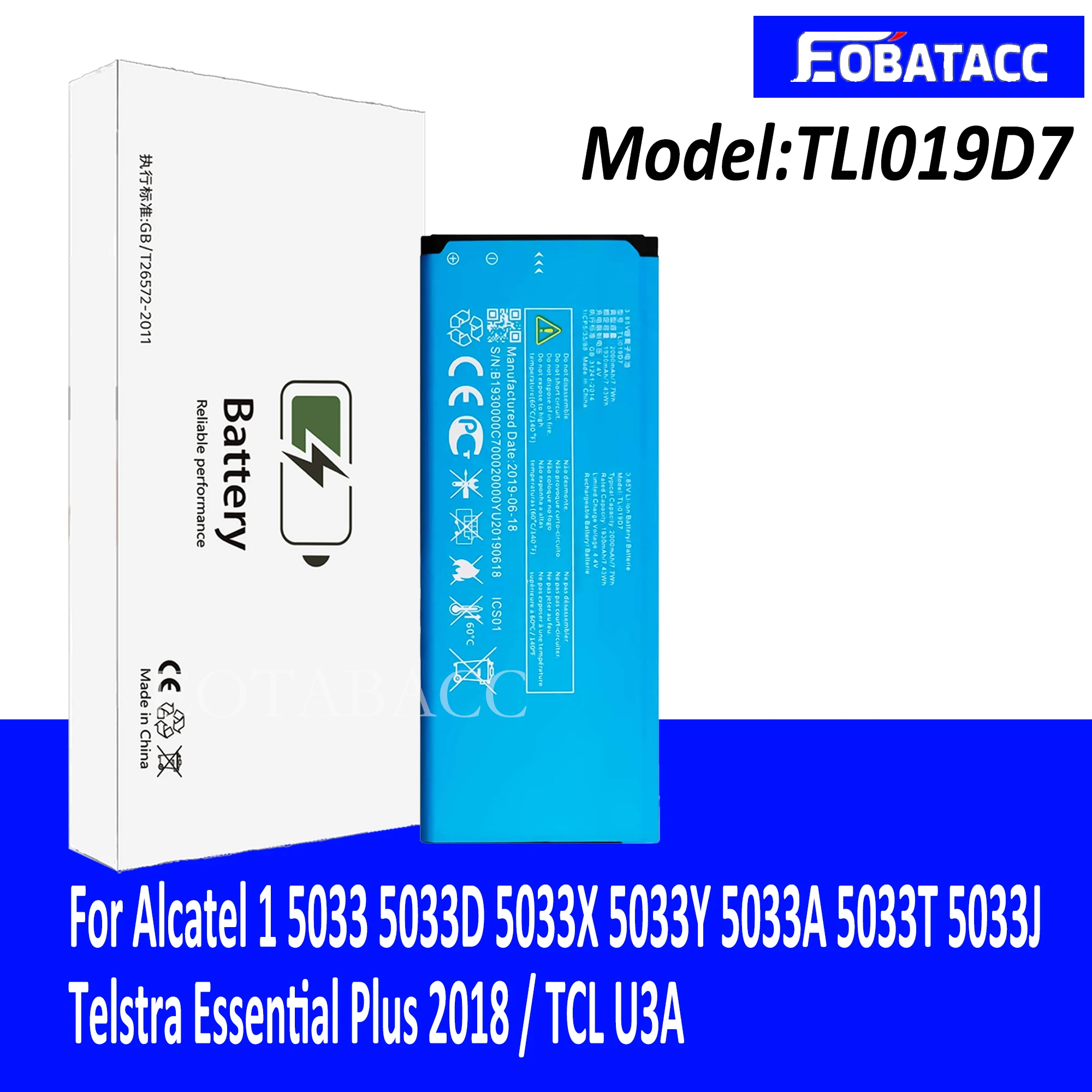 EOTABACC новый оригинальный аккумулятор TLi019D7 для Alcatel 1 5033 5033D 5033X 5033Y 5033A 5033T 5033J Telstra