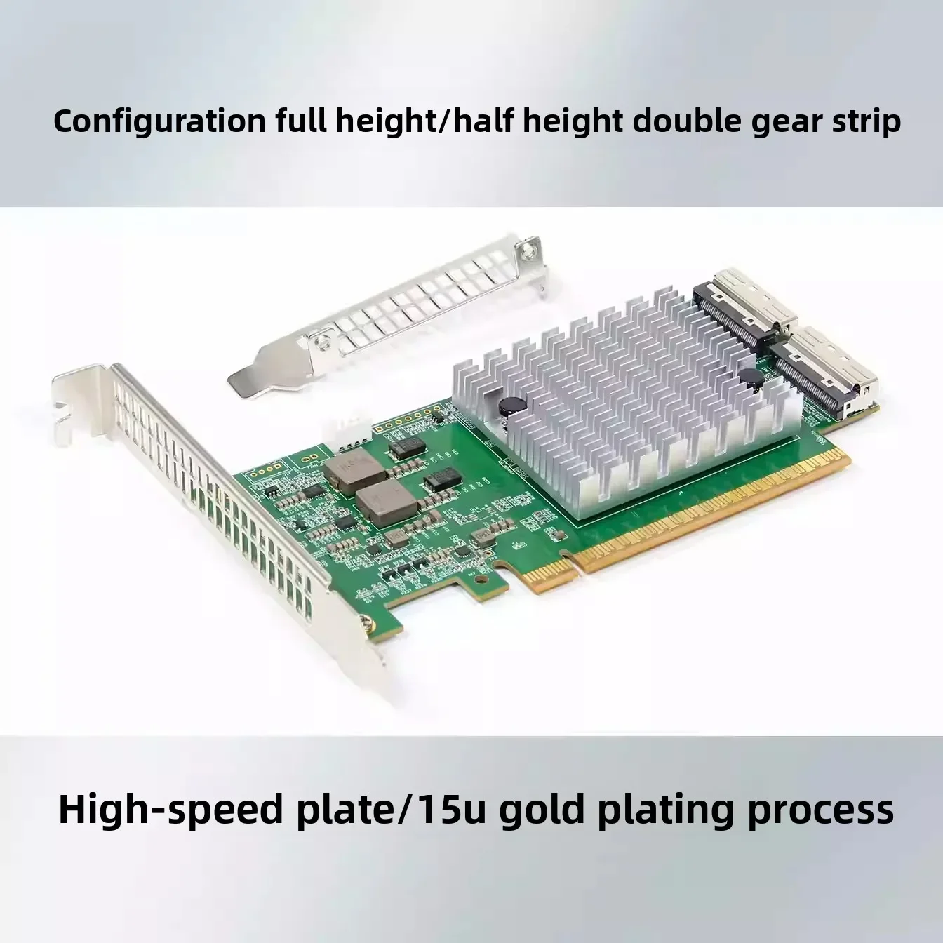 Фото Карта-ретаймер 2U PCIe Gen5.0 MCIO X16/X8/для видеокарт/SSD, внешняя карта-ретаймер MCIO 8i PCIe 5.0, карта расширения для GPU/жестких дисков, 32GT/s №5