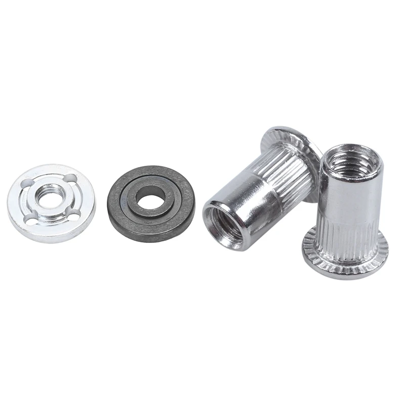 

100 Pcs M5 Stainless Steel Flat Head Threaded Rivet Nut & 2 Pcs Replacement Angle Grinder Inner Outer Flange Set
