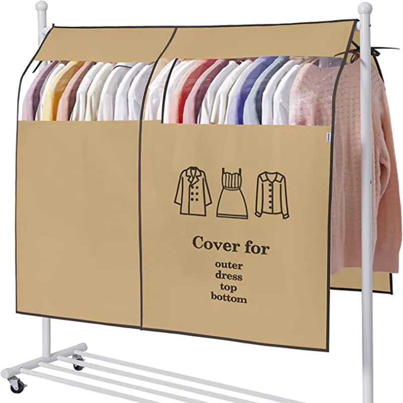 Hanging Garment Bags for Closet Storage Jackets Coats Suits Clothes Rack Cover for Wardrobe Clothes Protector With PVC Window