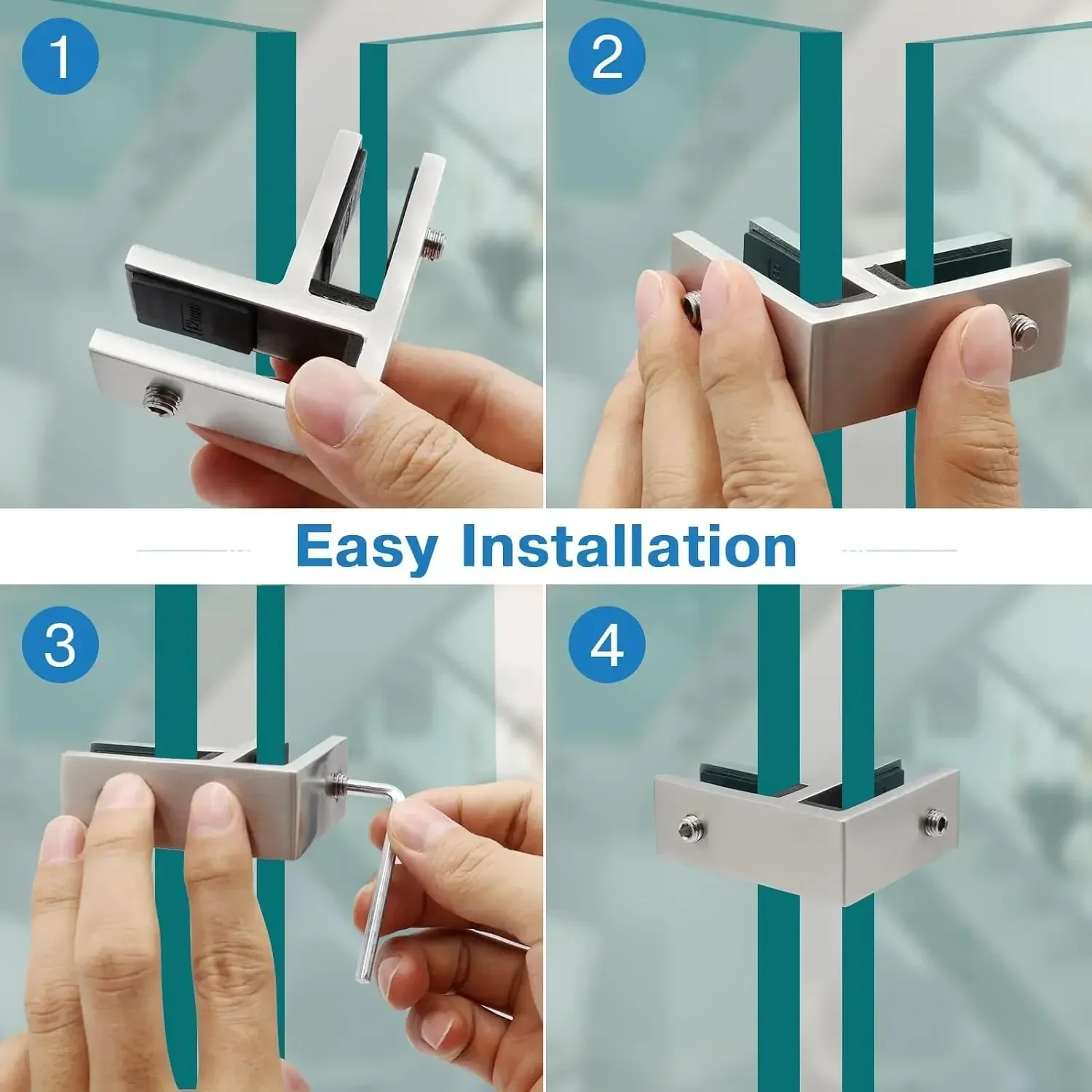 1 шт. прямоугольные стеклянные зажимы для перил держатель стекла из нержавеющей