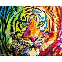 amtmbs colorful animal tiger diy painting by numbers adults for drawing on canvas oil pictures by numbers wall art decor