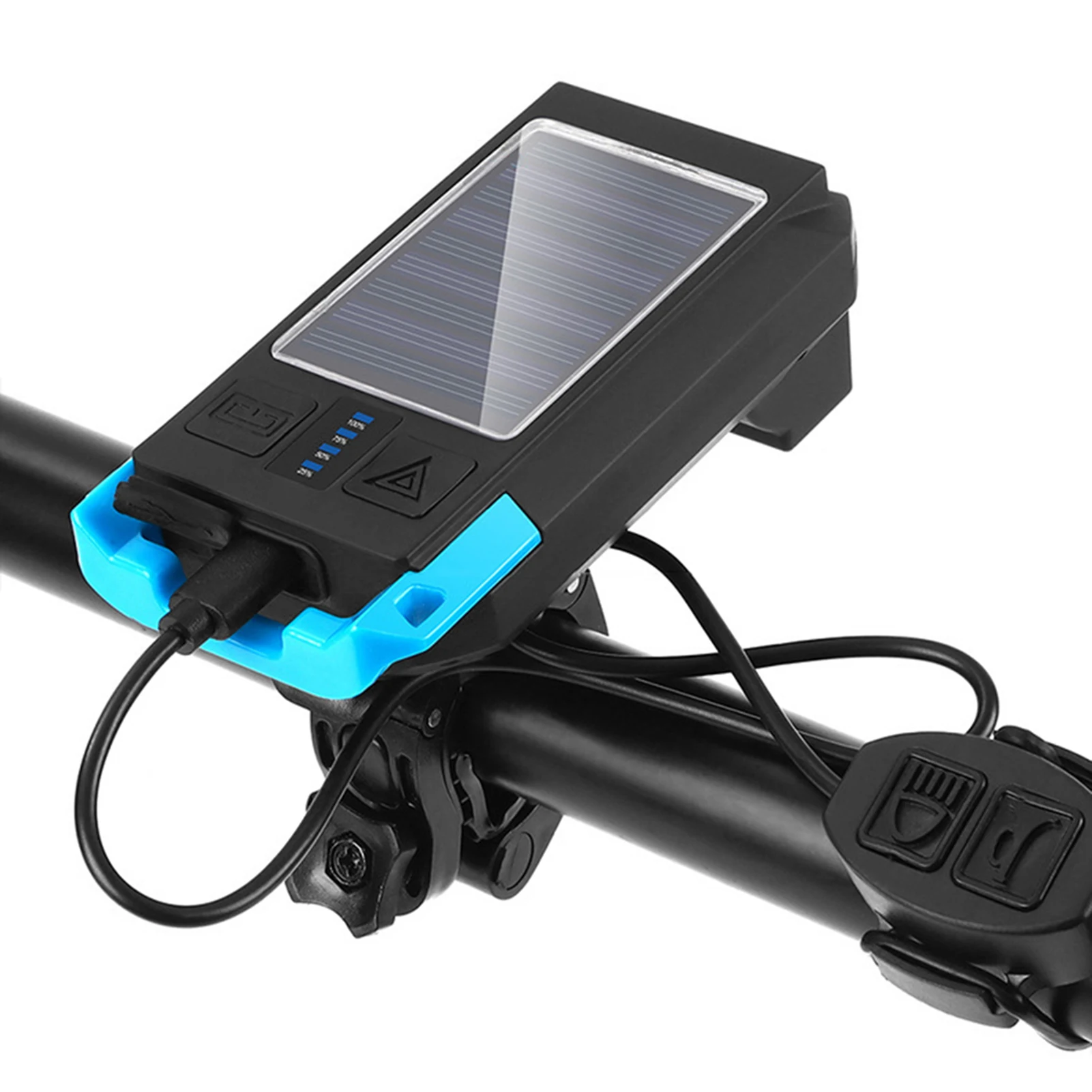 

Аккумуляторная велосипедная головка с солнечной батареей и USB-зарядкой