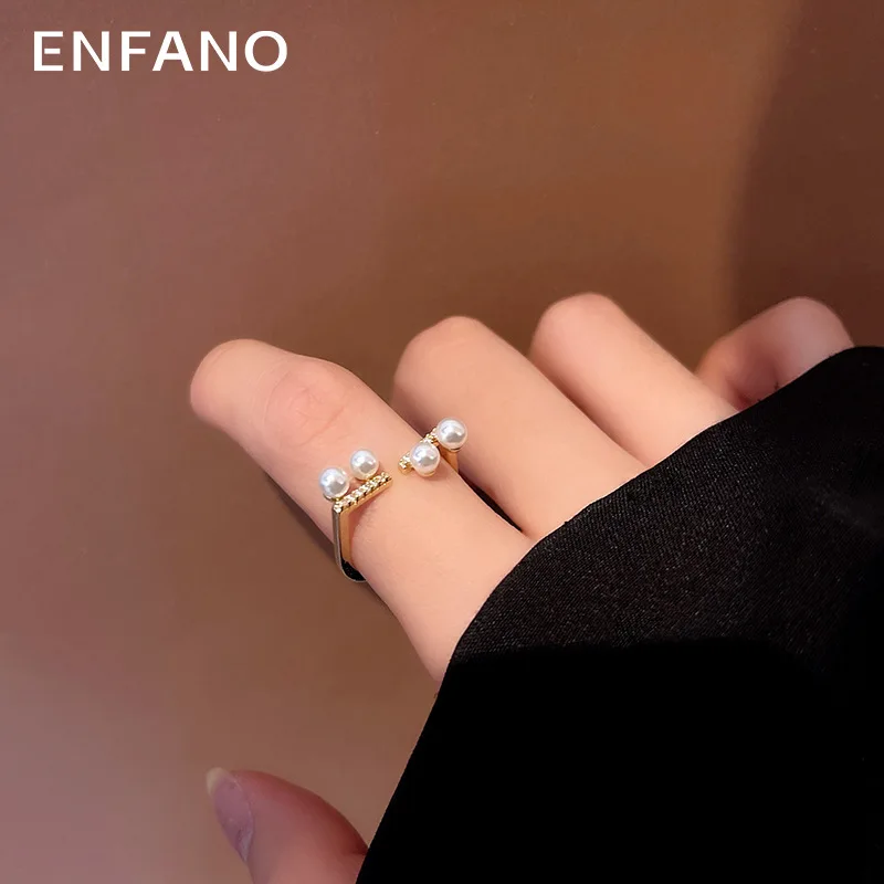 

Enfano Open Adjustable Ring Female Ins Cold Style Personality Design Fashion Simple Stylish Index Finger Ring