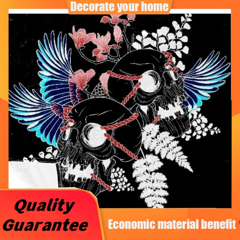 

Lightweight Red Rope Wings Skull Printing Fleece Warm Soft Cozy Throws Blanket luxury blanket