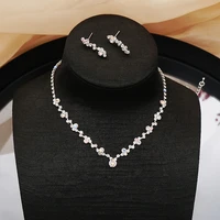 2022 new exquisite claw chain necklace earring bracelet set three piece full diamond clavicle chain dinner dress accessories