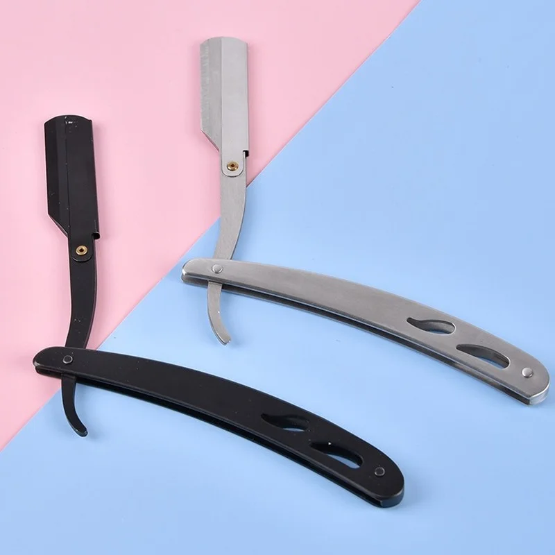 

Manual Straight Barber Edge Razor Beard Face Hair Remover Folding Shaving Knife With Stainless Steel Hairdressing Devices